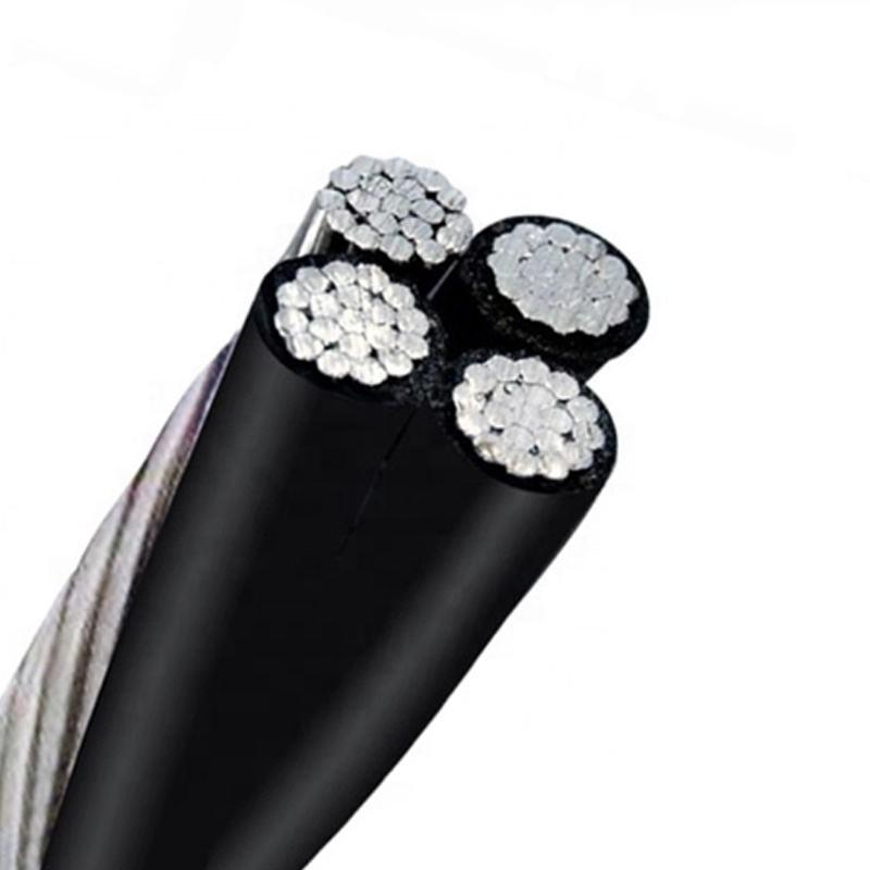 알루미늄 도체 ABC 케이블 XLPE PE LDPE PVC 절연 가공 전선 듀플렉스 트리플렉스 쿼드러플렉스 서비스 드롭 케이블 4x70mm2 50mm2