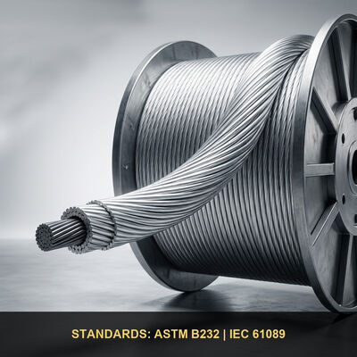 ASTM B232 & BS 215-2 강심 알루미늄 연선 – 호크, 드레이크, 레이븐 & 도그 알루미늄 강심 연선 송전선용